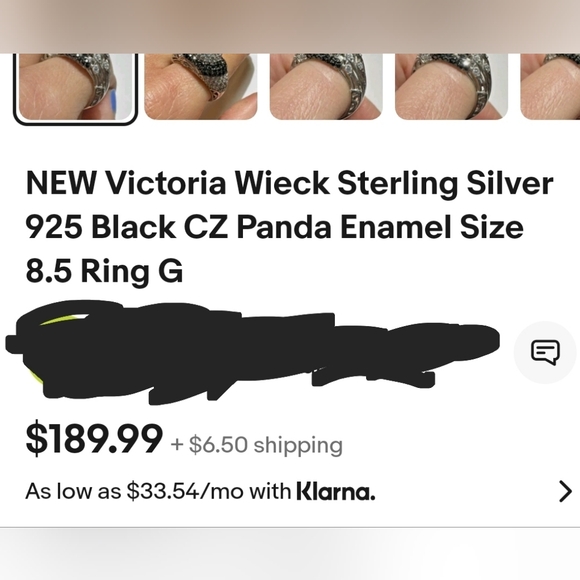 Victoria Wieck Panda Ring in Sterling Silver Size 6.5! - Picture 10 of 10